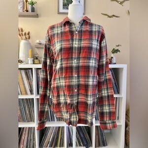 Men’s Line of Trade Size L Button Down Summit Plaid Flannel Long Sleeve Shirt